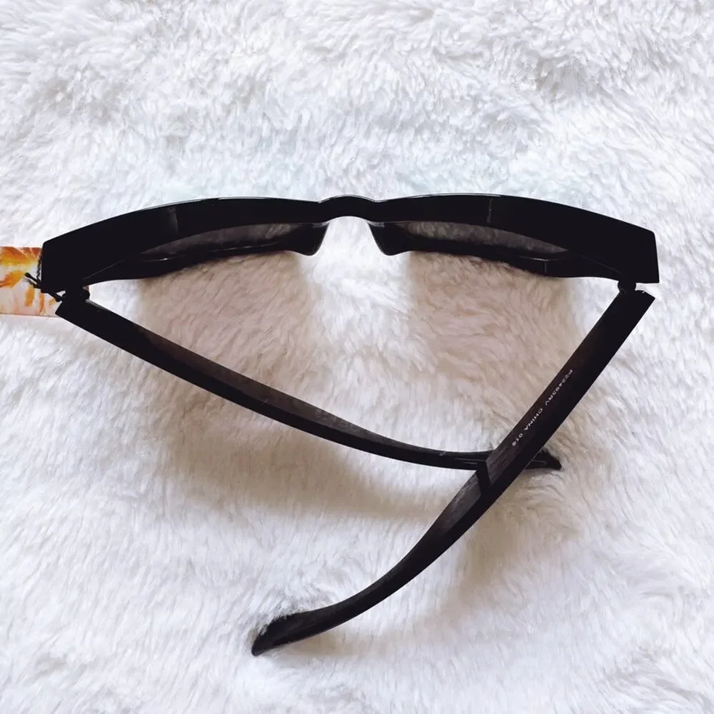 Cedric Black w/ Blue & Green Tinted Lenses Mirrored Sunglasses